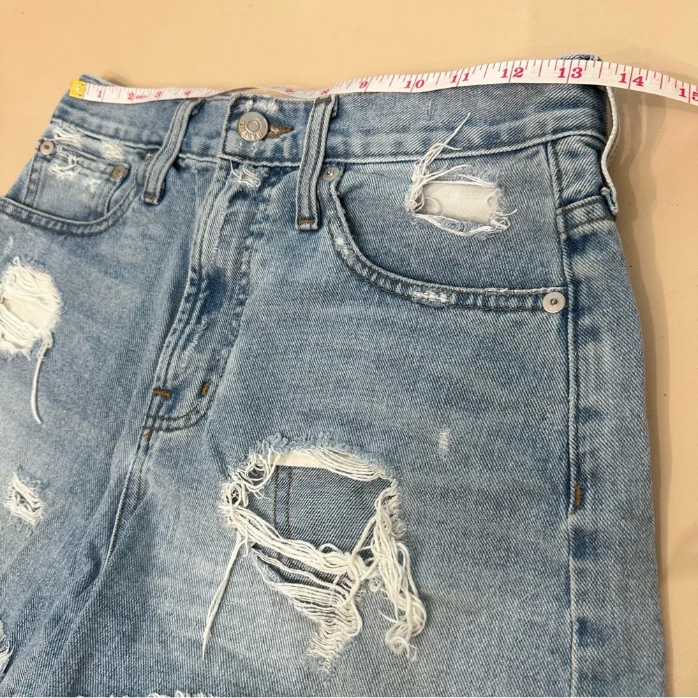 MADEWELL The Perfect Jean Short Distressed Ripped High Rise Cut Off Frayed Sz 24